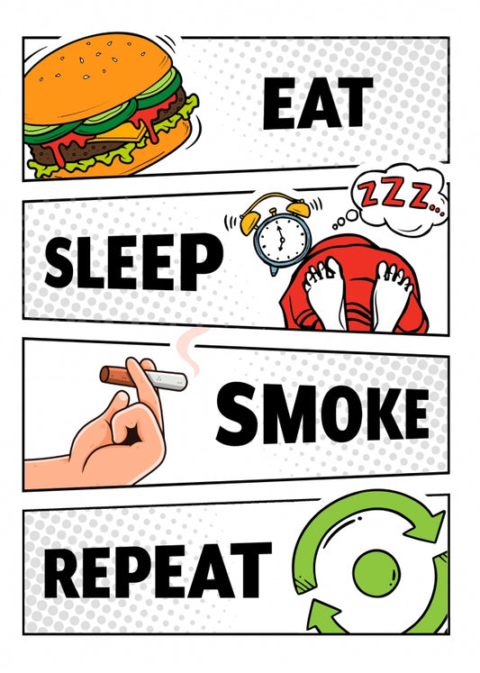 Friend Birthday Card for Adults both Male and Female - Eat Sleep Smoke Repeat