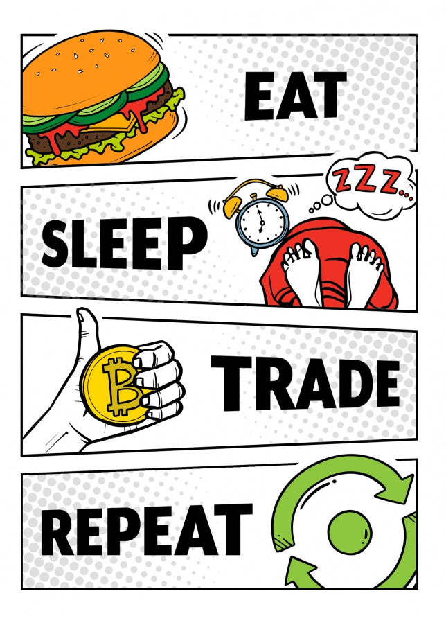 Stock Market Trader Birthday Card for Men and Women - Eat Sleep Trade Repeat