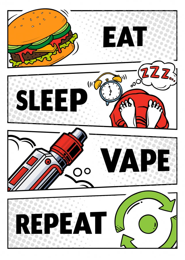 Birthday Card for Son Adult or Daughter Adult Eat Sleep Vape Repeat - Funny Vape Gifts