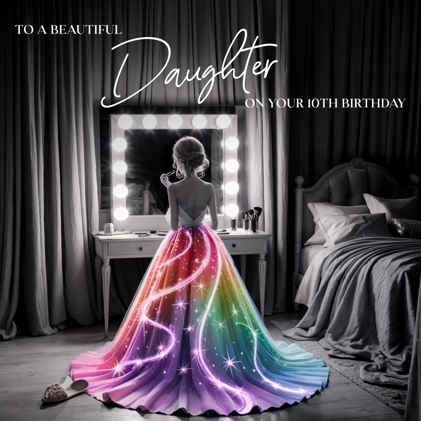 Daughter 10th Birthday Card - Elegant Daughter Age 10