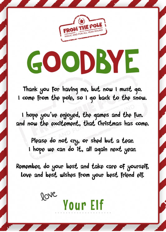 Elf Goodbye Letter - Christmas Elf Goodbye Card & Leaving Letter