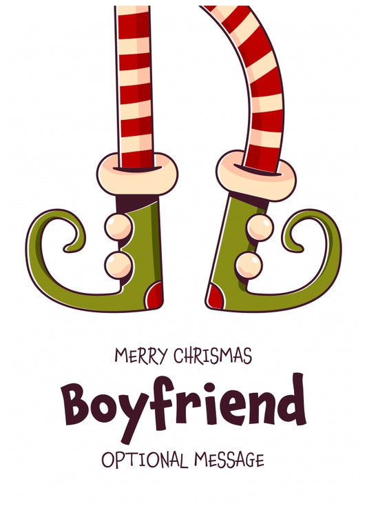 Cute Christmas Card for Boyfriend - Elf Shoes