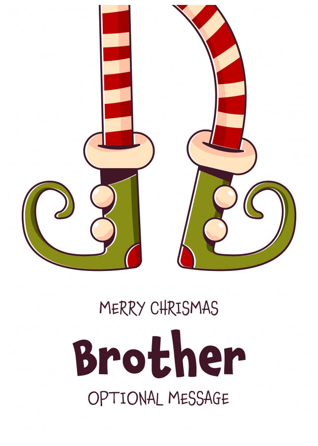 Cute Christmas Card for Brother - Elf Shoes