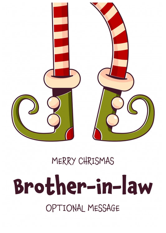 Cute Christmas Card for Brother-in-law - Elf Shoes