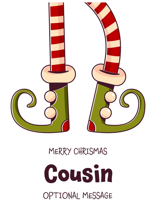 Cute Christmas Card for Cousin - Elf Shoes