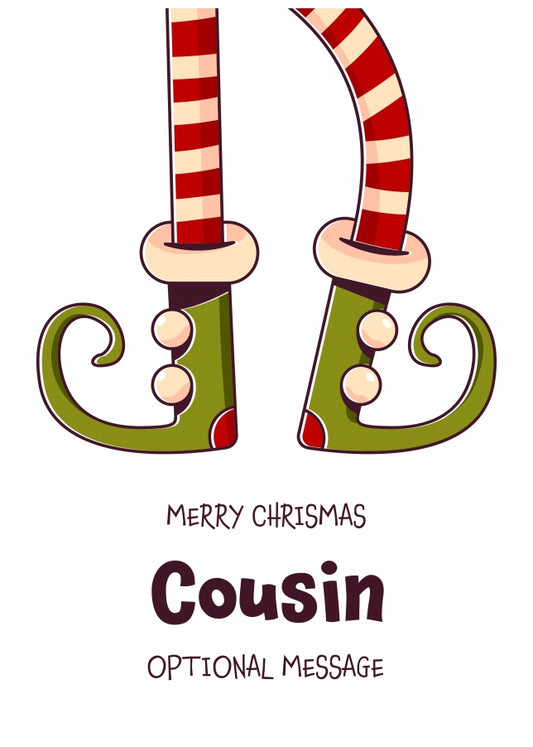 Cute Christmas Card for Cousin - Elf Shoes