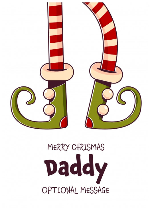 Cute Christmas Card for Daddy - Elf Shoes