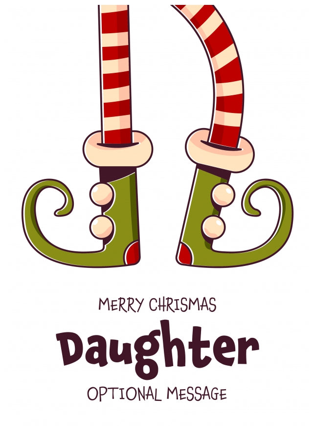 Cute Christmas Card for Daughter - Elf Shoes