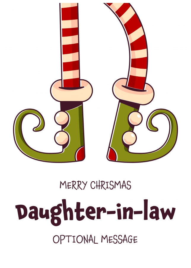 Cute Christmas Card for Daughter-in-law - Elf Shoes