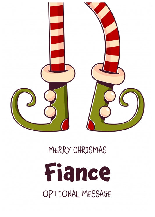 Cute Christmas Card for Fiance - Elf Shoes