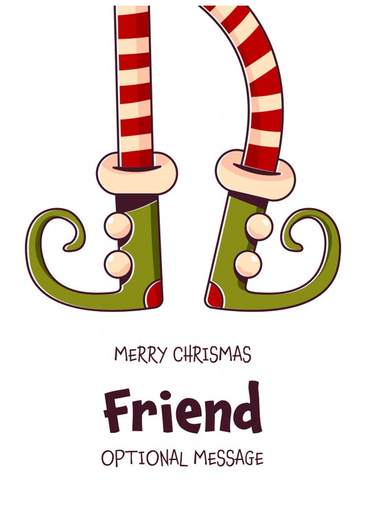 Cute Christmas Card for Friend - Elf Shoes