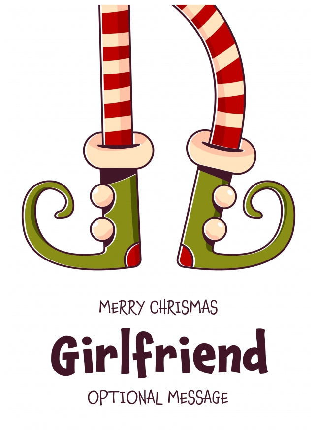 Cute Christmas Card for Girlfriend - Elf Shoes