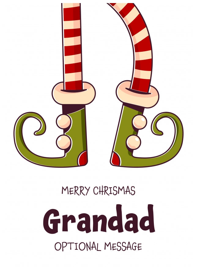 Cute Christmas Card for Grandad - Elf Shoes