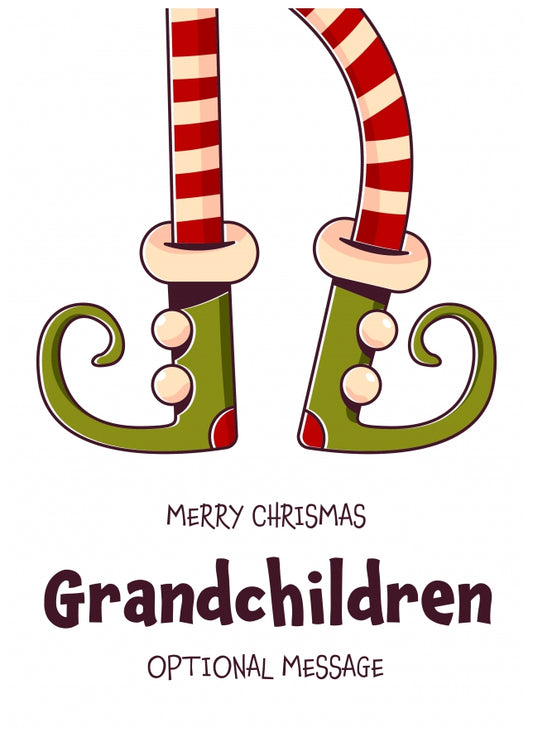 Cute Christmas Card for Grandchildren - Elf Shoes