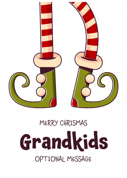 Cute Christmas Card for Grandkids - Elf Shoes