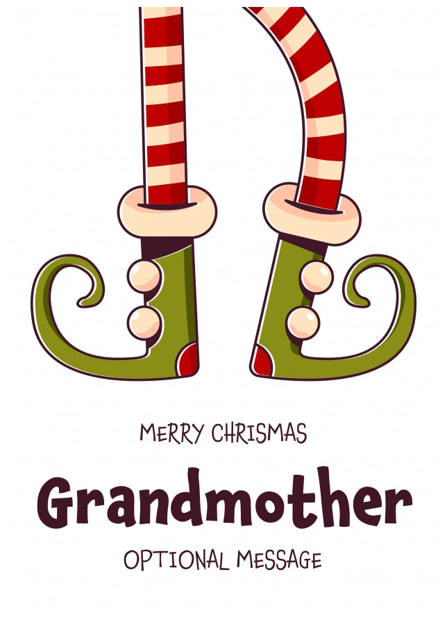 Cute Christmas Card for Grandmother - Elf Shoes