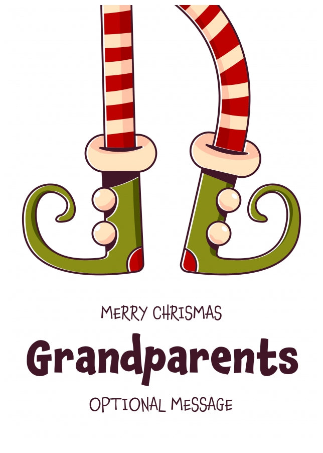 Cute Christmas Card for Grandparents - Elf Shoes