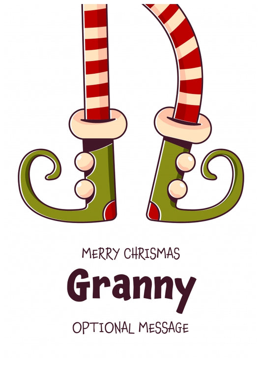 Cute Christmas Card for Granny - Elf Shoes