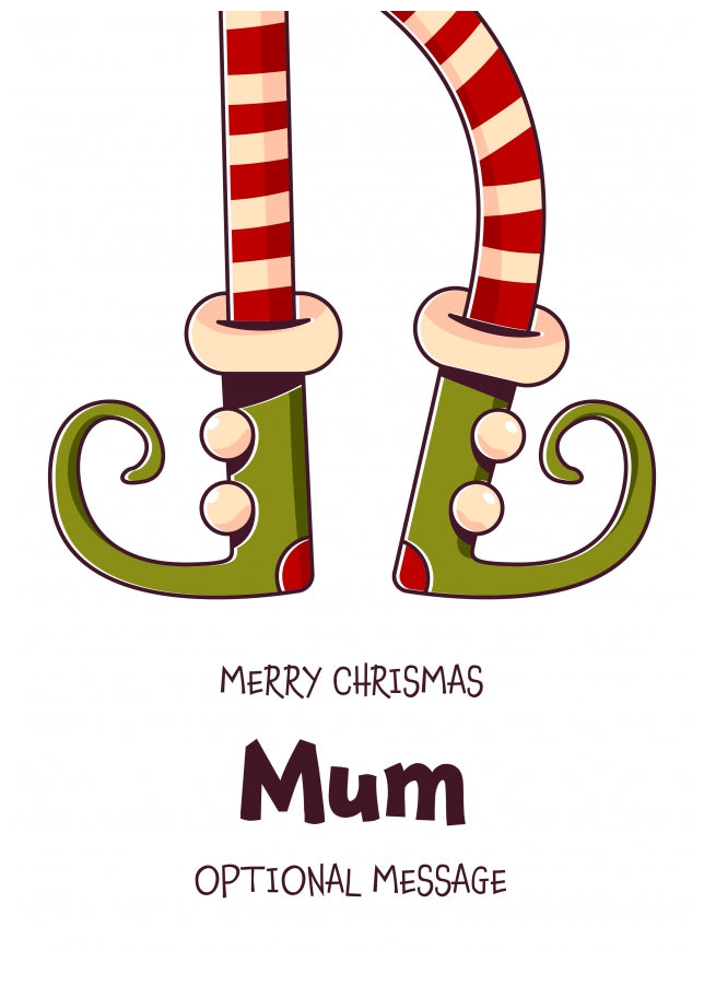 Cute Christmas Card for Mum - Elf Shoes