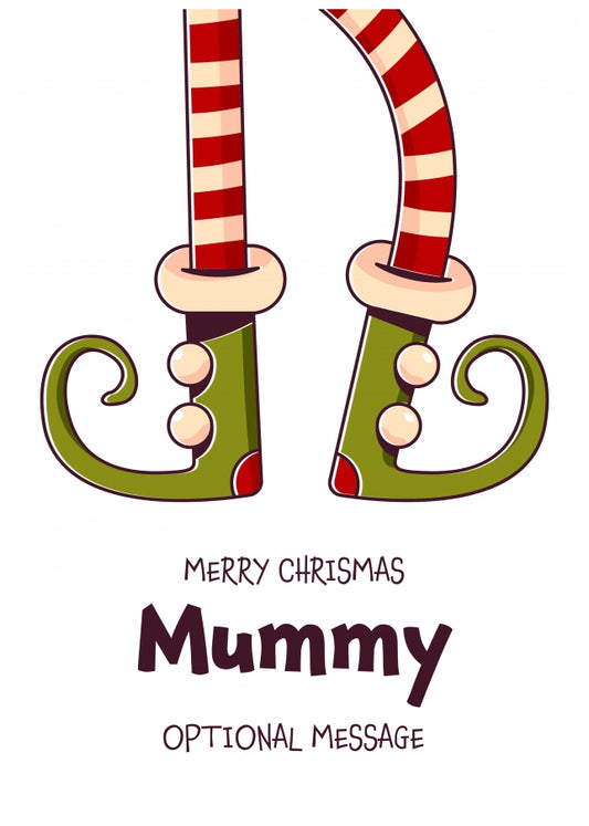 Cute Christmas Card for Mummy - Elf Shoes