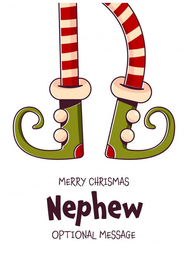 Cute Christmas Card for Nephew - Elf Shoes