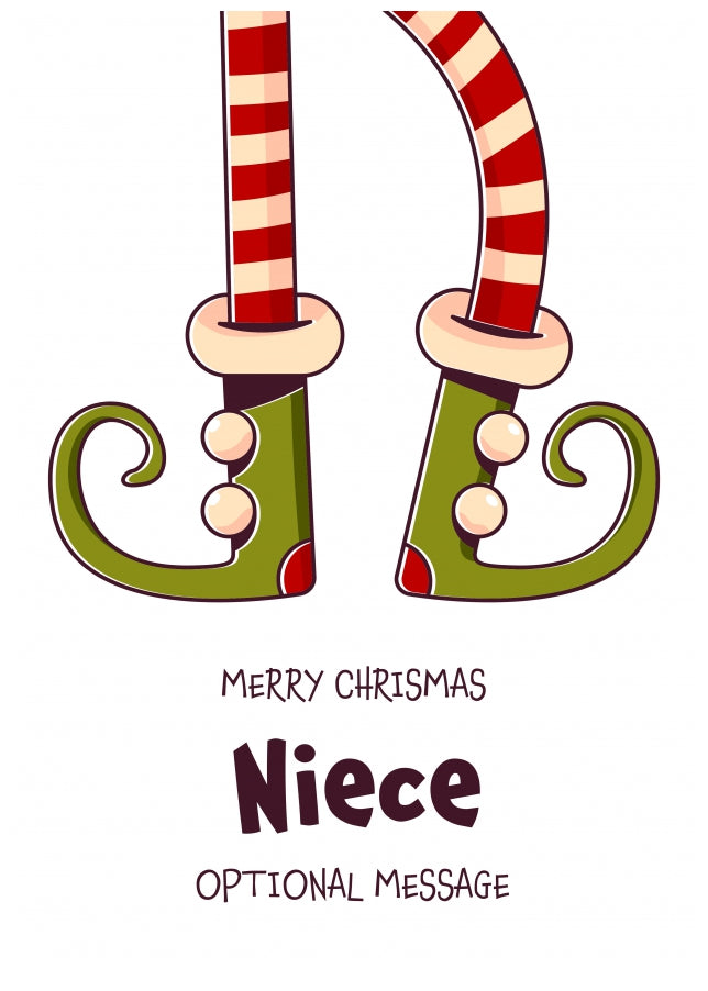 Cute Christmas Card for Niece - Elf Shoes