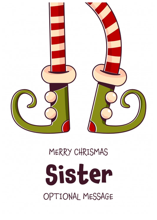 Cute Christmas Card for Sister - Elf Shoes