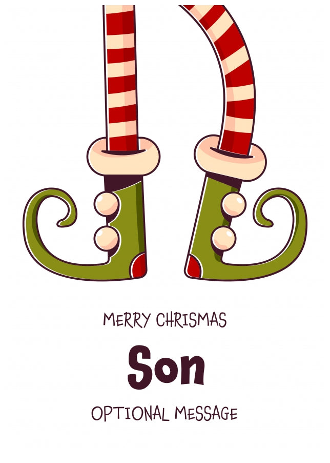 Cute Christmas Card for Son - Elf Shoes