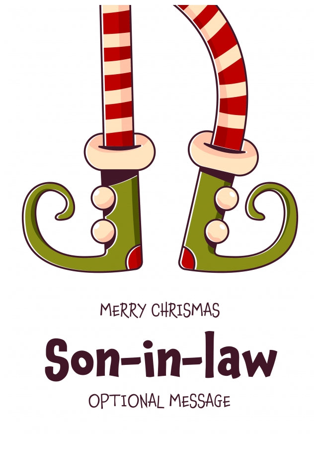 Cute Christmas Card for Son-in-law - Elf Shoes