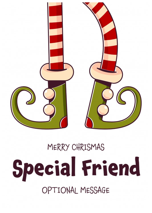 Cute Christmas Card for Special Friend - Elf Shoes