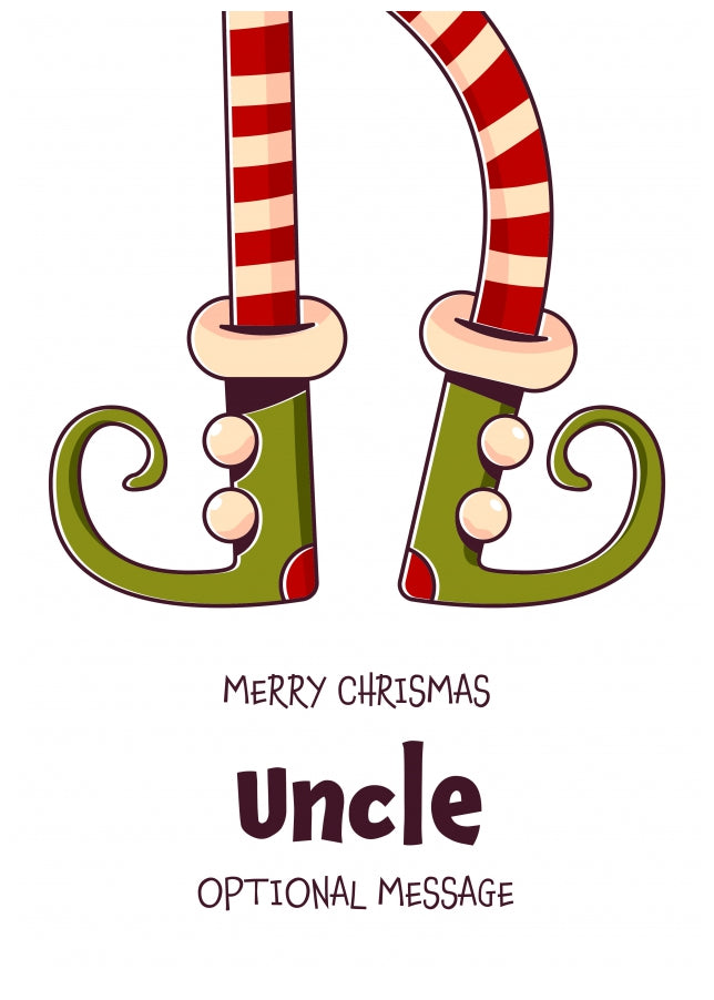 Cute Christmas Card for Uncle - Elf Shoes