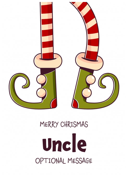 Cute Christmas Card for Uncle - Elf Shoes