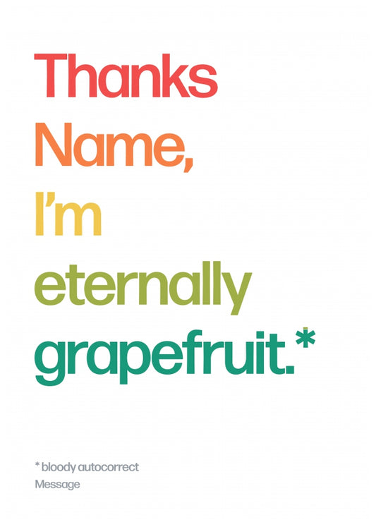 Personalised Eternally Grapefruit Card