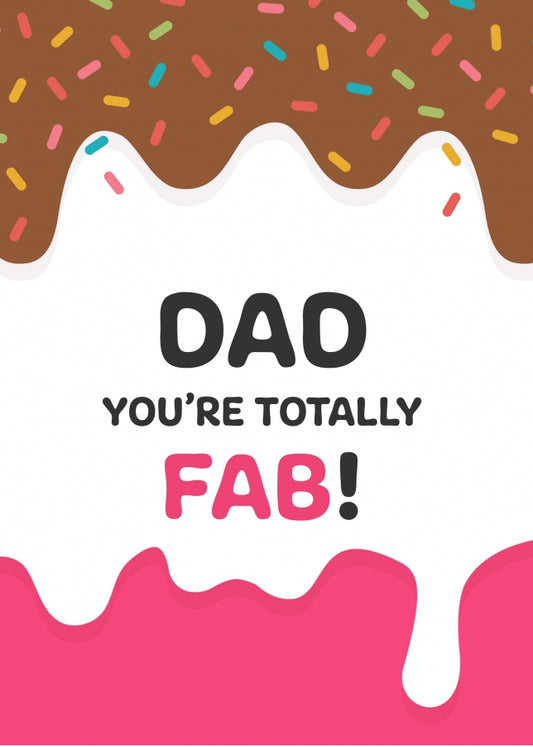 Funny Dad Birthday Card from Daughter or Son - Fab Dad!