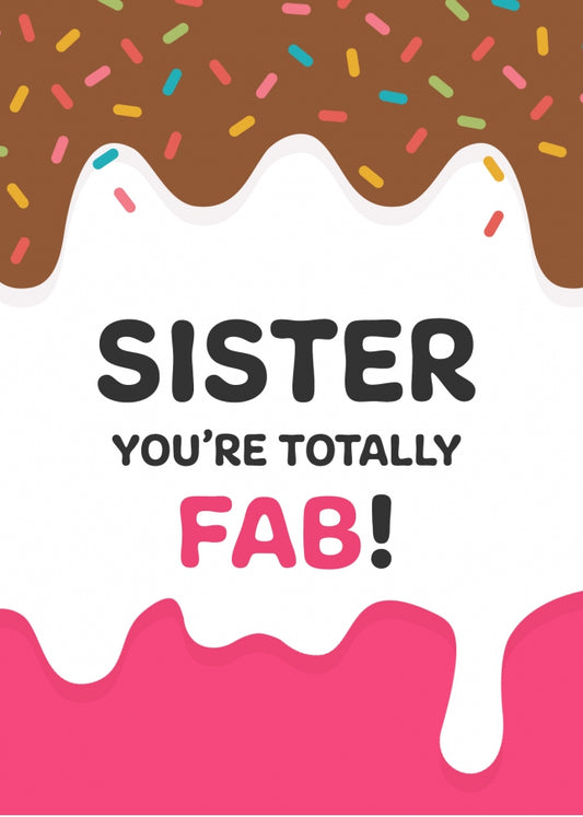 Funny Sister Birthday Card - Fab Big Sister Gifts for Little Girls