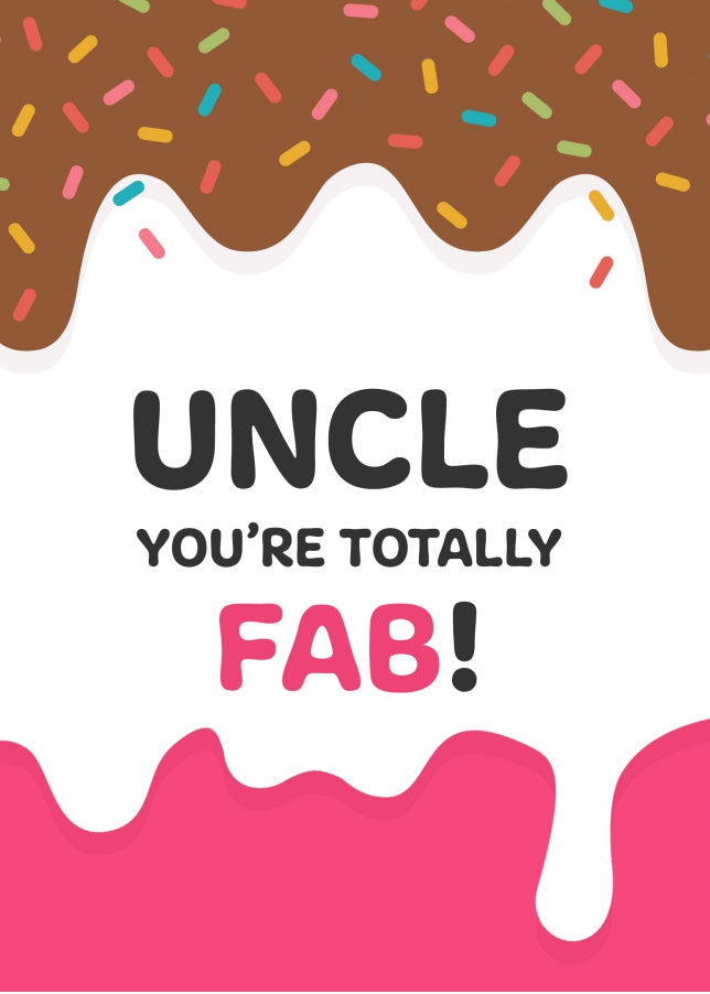 Funny Uncle Gifts from Niece and Nephew - Fab Uncle Birthday Card