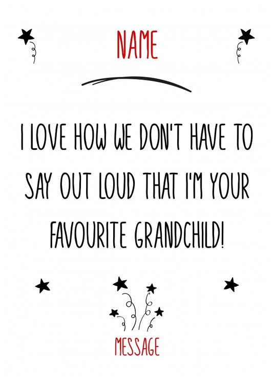 Personalised Favourite Grandchild Card (Grandad)