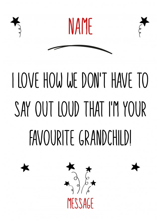 Personalised Favourite Grandchild Card (Nanny)