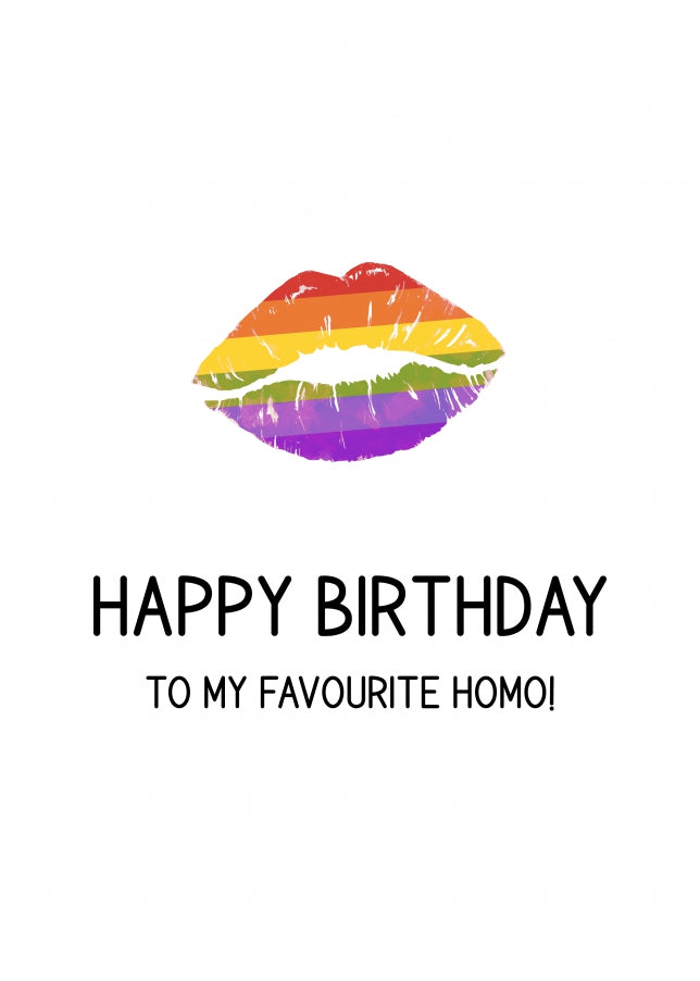 Personalised Gay Birthday Cards for Friends - Favourite Homo