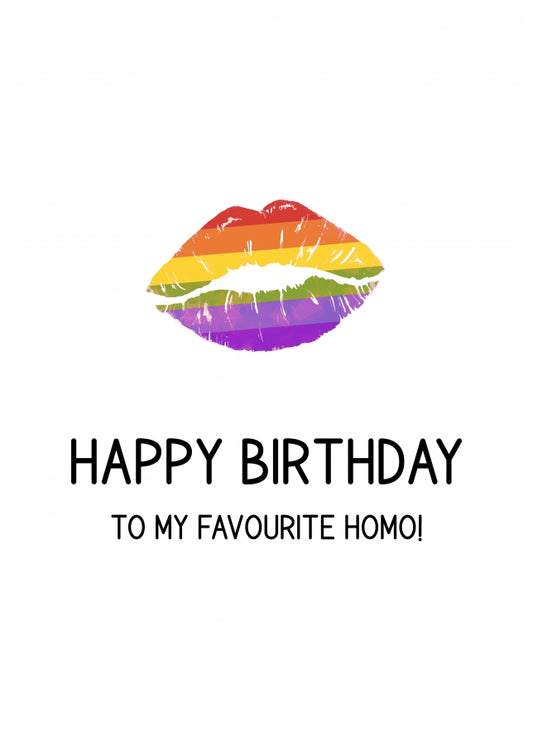 Personalised Gay Birthday Cards for Friends - Favourite Homo