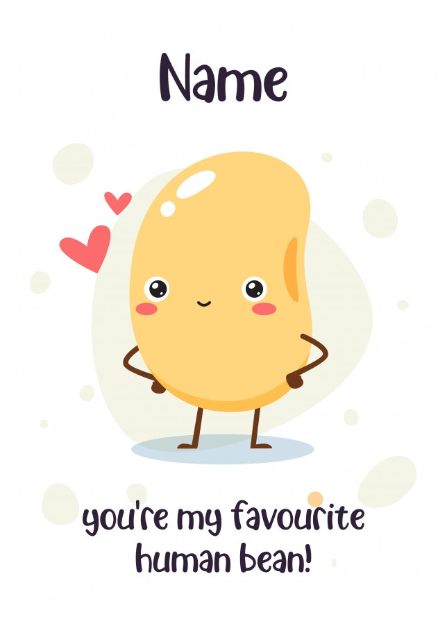 Funny Valentines Cards for Husband, Wife - My Favourite Human Bean