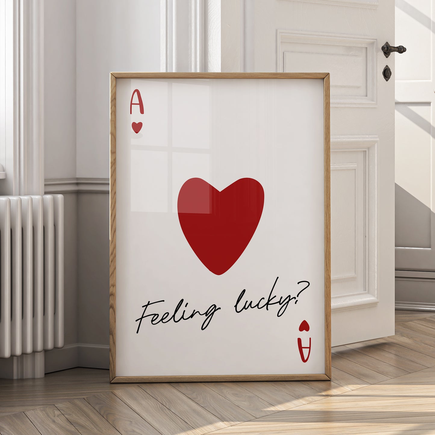 Feeling Lucky Print - Ace of Hearts Poster - Digital Download