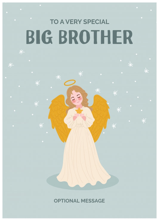 Festive Angel Christmas Card for Big Brother - Traditional Cards