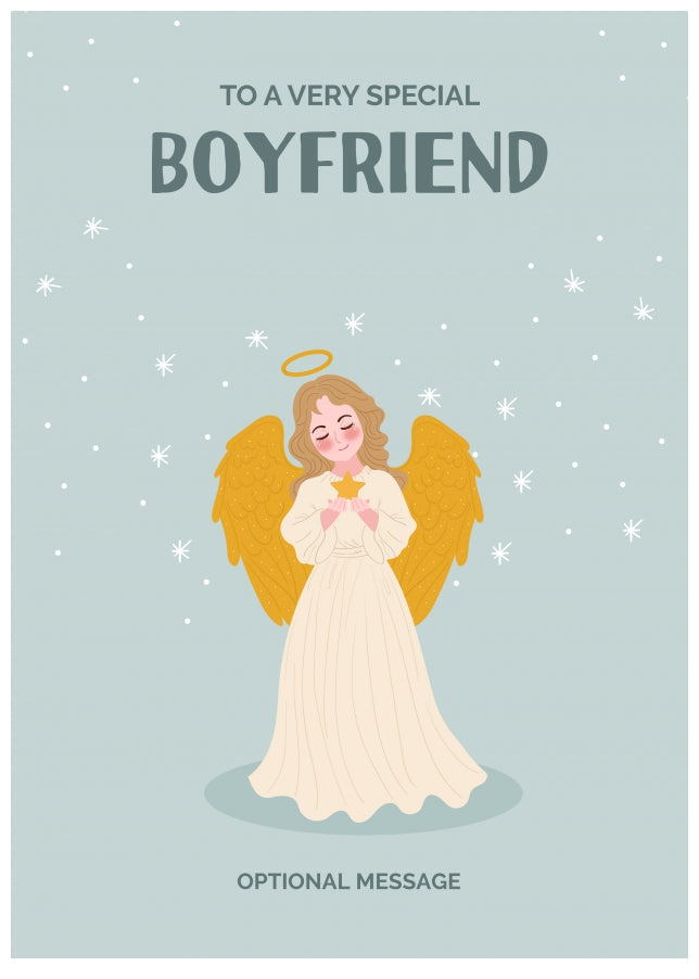 Festive Angel Christmas Card for Boyfriend - Traditional Cards