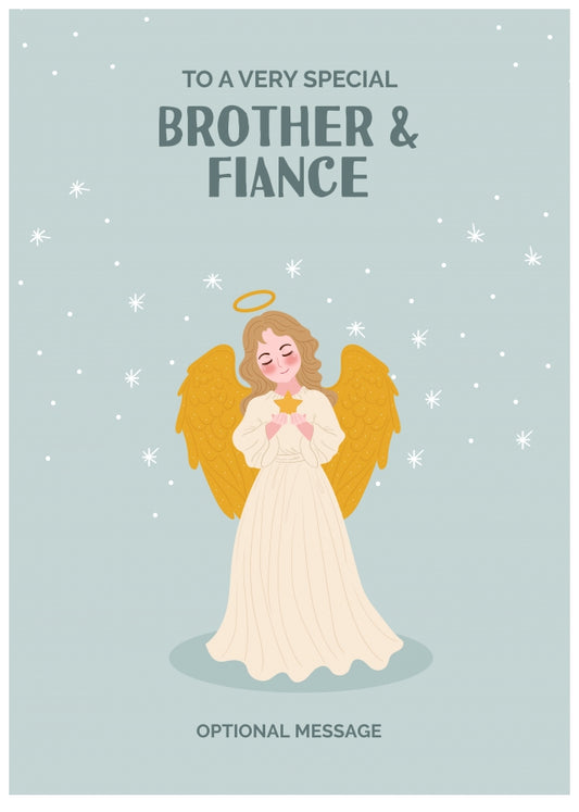 Festive Angel Christmas Card for Brother & Fiance - Traditional Cards