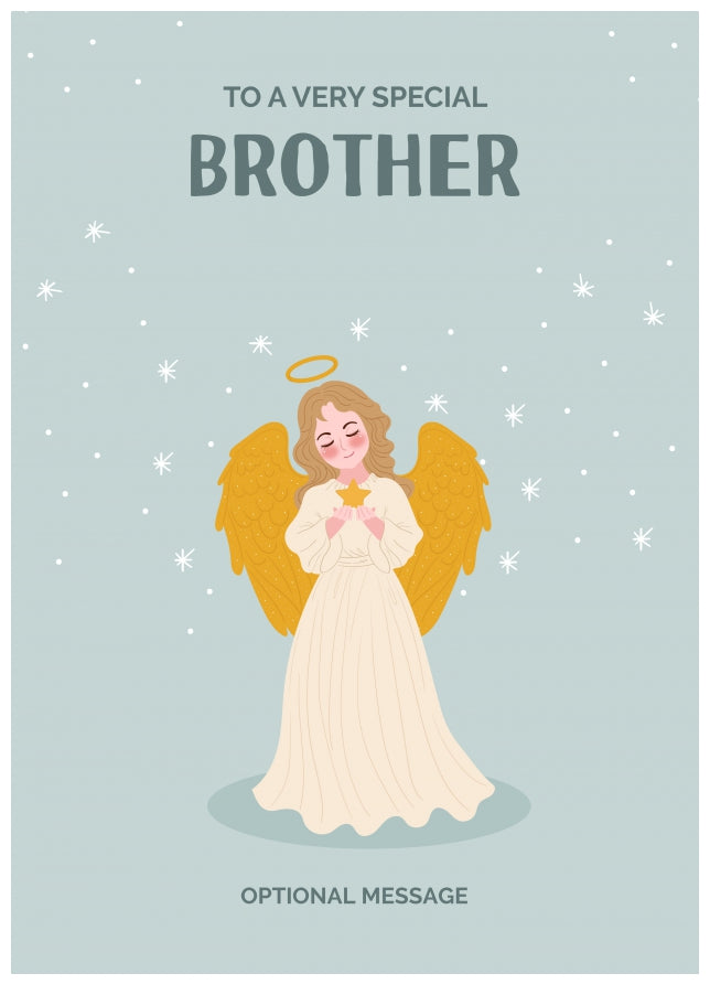 Festive Angel Christmas Card for Brother - Traditional Cards