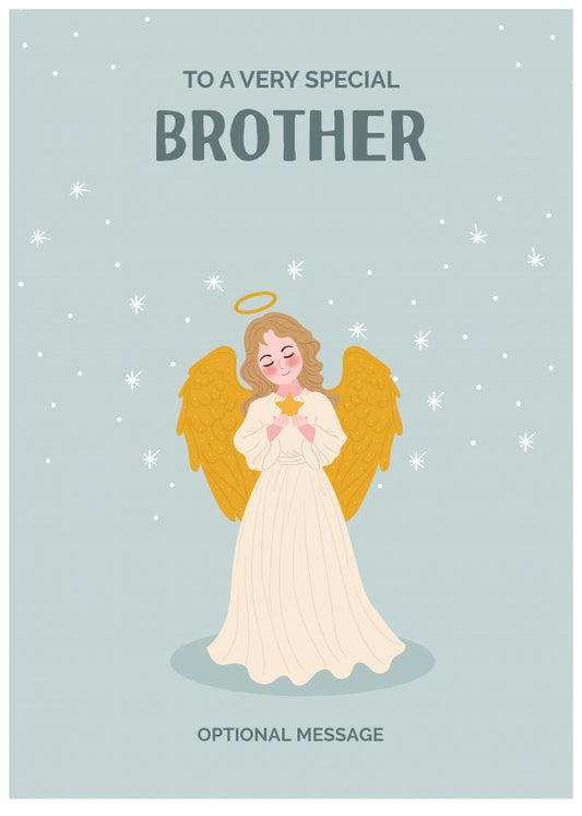 Festive Angel Christmas Card for Brother - Traditional Cards