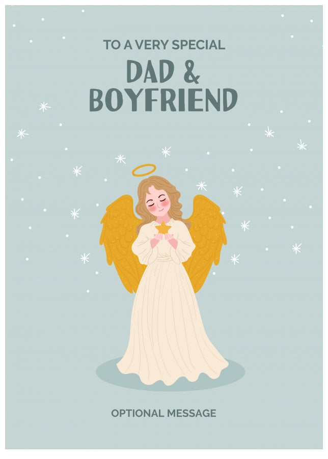 Festive Angel Christmas Card for Dad & Boyfriend - Traditional Cards