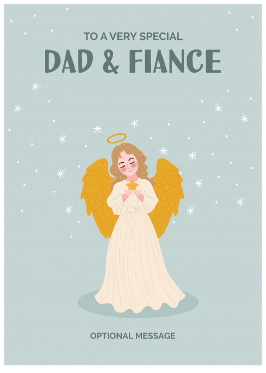 Festive Angel Christmas Card for Dad & Fiance - Traditional Cards