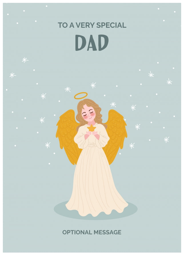 Festive Angel Christmas Card for Dad - Traditional Cards